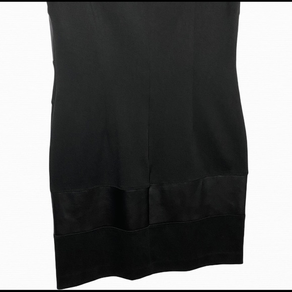 Calvin Klein Faux Leather Sleeveless Stripe Dress.  Vegan Size 8 Knee Length. - Picture 5 of 9